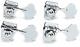 Graph Tech 4-In-Line Ratio Open Back Clover Leaf Button Bass Tuners CHROME