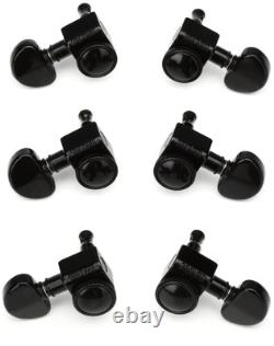 Grover 502BC Roto-Grip Locking Rotomatic Tuners 3+3 Black Chrome