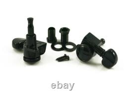 Grover 505BC6 Mini Roto-Grip Locking Rotomatic Tuners 6 In-Line, Black Chrome Fi