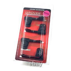Grover Black Titan Heavy Duty 4 Inline Bass Guitar Tuners Machine Heads 145BC4