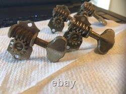 Grover Sta-tite Guitar Tuners Lot, 6 Bass Side, Nickel, 4 Bushings, Circa 1940s