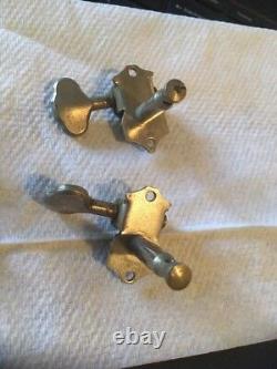 Grover Sta-tite Guitar Tuners Lot, 6 Bass Side, Nickel, 4 Bushings, Circa 1940s