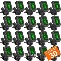 Guitar Clip On Ukulele Tuner 30 Pack for Guitar Bass Violin Banjo