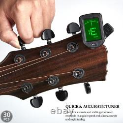Guitar Clip On Ukulele Tuner 30 Pack for Guitar Bass Violin Banjo