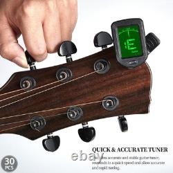 Guitar Clip on Ukulele Tuner 30 Pack for Guitar Bass Violin Banjo