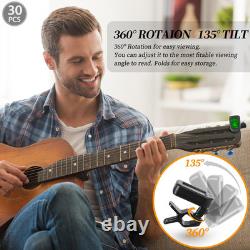 Guitar Clip on Ukulele Tuner 30 Pack for Guitar Bass Violin Banjo