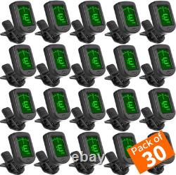 Guitar Clip on Ukulele Tuner 30 Pack for Guitar Bass Violin Banjo