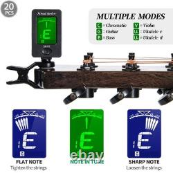 Guitar Tuner Clip On Ukulele Tuner 20 Pack for All Instruments Guitar Bass Uk
