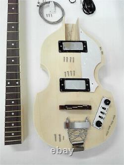 HSVL1910 Complete No-Soldering Electric Bass Guitar DIY Kit, HH, Hollow Body