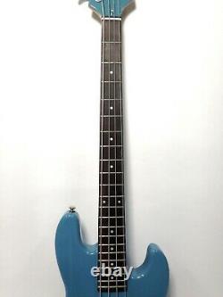 Haze 1/2 Size 4-String Electric Bass Guitar, Aqua Blue, S-S +Free Bag SBG-387BL