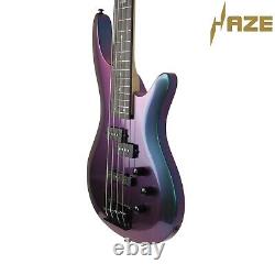 Haze 4-String Electric Bass Guitar, chameleon with Free Bag tuner etc SBG-385V