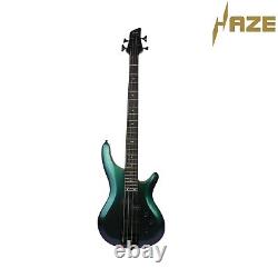 Haze 4-String Electric Bass Guitar, chameleon with Free Bag tuner etc SBG-385V