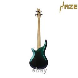 Haze 4-String Electric Bass Guitar, chameleon with Free Bag tuner etc SBG-385V