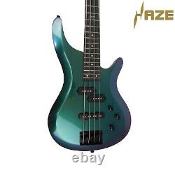 Haze 4-String Electric Bass Guitar, chameleon with Free Bag tuner etc SBG-385V