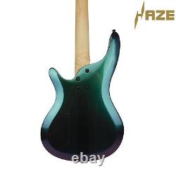 Haze 4-String Electric Bass Guitar, chameleon with Free Bag tuner etc SBG-385V