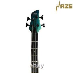 Haze 4-String Electric Bass Guitar, chameleon with Free Bag tuner etc SBG-385V