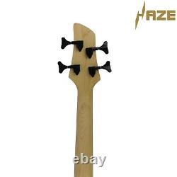 Haze 4-String Electric Bass Guitar, chameleon with Free Bag tuner etc SBG-385V