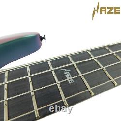 Haze 4-String Electric Bass Guitar, chameleon with Free Bag tuner etc SBG-385V