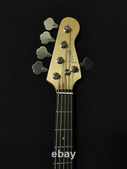Haze 5-String Electric Bass Guitar, Gloss Black+Free Bag, Tuner, Picks. PB 1901BKBH5