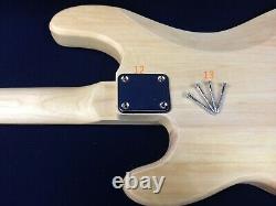 Haze B-303DIY Electric Bass Guitar DIY Kit, No-Soldering +Free Tuner, 3 Picks