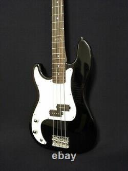 Haze Left-Handed 4-String Electric Bass Guitar, Gloss Black+Free Bag. PB 1901BKBHL