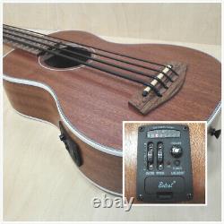 Haze UB30EQ All-Mahogany Electro-Acoustic Bass Ukulele withBuilt-in EQ/Tuner+Strap