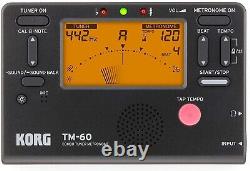 High Precision Black Tuner Metronome TM-60 for Musicians Portable & Versatile