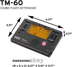 High Precision Black Tuner Metronome TM-60 for Musicians Portable & Versatile