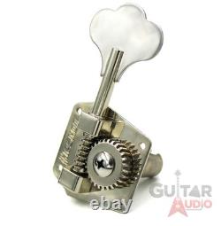 Hipshot 4-In-line HB3 Clover Key Bass Tuners, Nickel, Set of 4 (20310N)