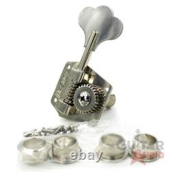 Hipshot 4-In-line HB3 Clover Key Bass Tuners, Nickel, Set of 4 (20310N)