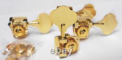 Hipshot HB14 Bass Tuners Qty-(4) Bass-side Gold Clover Key NOS