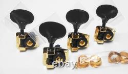 Hipshot HB14 Bass Tuners Qty-(4) Bass-side Gold with Black Lollipop Key BLEM