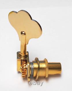 Hipshot USA Ultralite (4) Bass Tuners 1/2 Bass-side Satin Gold Clover-key -BLEM