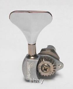 Hipshot USA Ultralite Bass Tuners 1/2 (4+1) raw body Shiny Nickel shortkey-BLEM