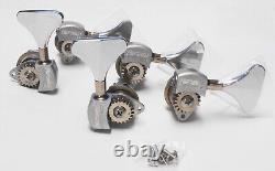 Hipshot USA Ultralite Bass Tuners 1/2 (4+1) raw body Shiny Nickel shortkey-BLEM