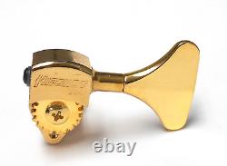 Hipshot USA Ultralite Bass Tuners 3/8 Qty-4 Short-key Bass-side Gold -BLEMISHED