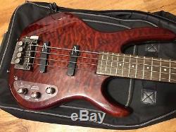 Hohner B Bass 4Q Active Electric Bass Guitar Drop D Tuner with Case