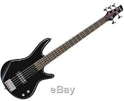 IBANEZ GSR105EX 5-String Bass Guitar Pack, Hard Case, Tuner, Stand, Cable -Black