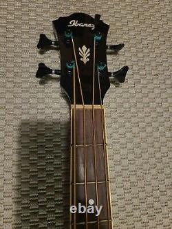 Ibanez AEB10BE-BK Acoustic Electric Bass Guitar Black with Planet Waves Tuner