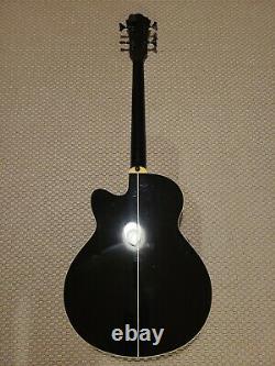 Ibanez AEB10BE-BK Acoustic Electric Bass Guitar Black with Planet Waves Tuner
