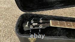 Ibanez AEB10E Acoustic Electric Bass Guitar, Black, Hard Case, On-board Tuner