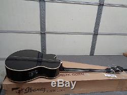 Ibanez AEB10E Acoustic-Electric Bass Guitar with Onboard Tuner Gloss Black