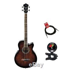 Ibanez Acoustic Electric Bass Guitar Package With Guitars Clip On Tuner