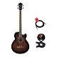 Ibanez Acoustic Electric Bass Guitar in Dark Violin Sunburst With Tuner & Cable