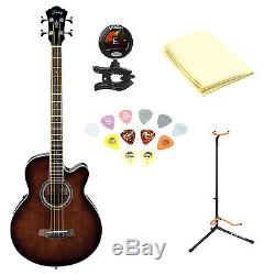 Ibanez Acoustic-Electric Bass Guitar with Cloth, Picks, Tuner and Stand