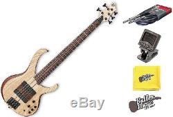 Ibanez BTB33 5-String Electric Bass Guitar Flat Natural withtuner + More