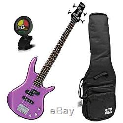 Ibanez GIO GSRM20MPL Metallic Purple 28.6 Scale 4 String Bass Guitar with Tuner