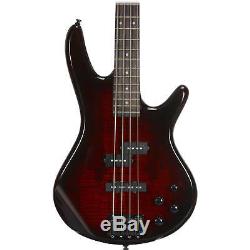 Ibanez GSR200 GIO 4-String Electric Bass Guitar Brown withStand, tuner & Pick