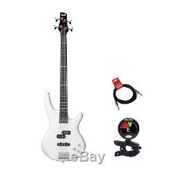 Ibanez GSR200PW Electric Bass Guitar with Pearl White Finish With Tuner & Cable