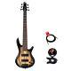Ibanez GSR206SM 6 String Electric Bass Guitar in Natural Gray With Tuner & Cable
